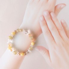 画像10: ルチルクォーツ・ゴールデンオーラ・カルサイトのパワーストーンブレスレット　　金運＆仕事運上昇　人間関係改善に/レディース (10)