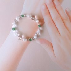 画像11: グリーンアベンチュリンと水晶のブレス 幸運・円満・健康 / メンズ・レディース (11)