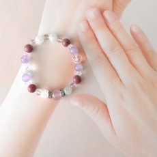 画像10: ローズクォーツ・アメジスト・ピーモンタイトのブレス　出会い運・恋愛成就・復縁・結婚運上昇 (10)