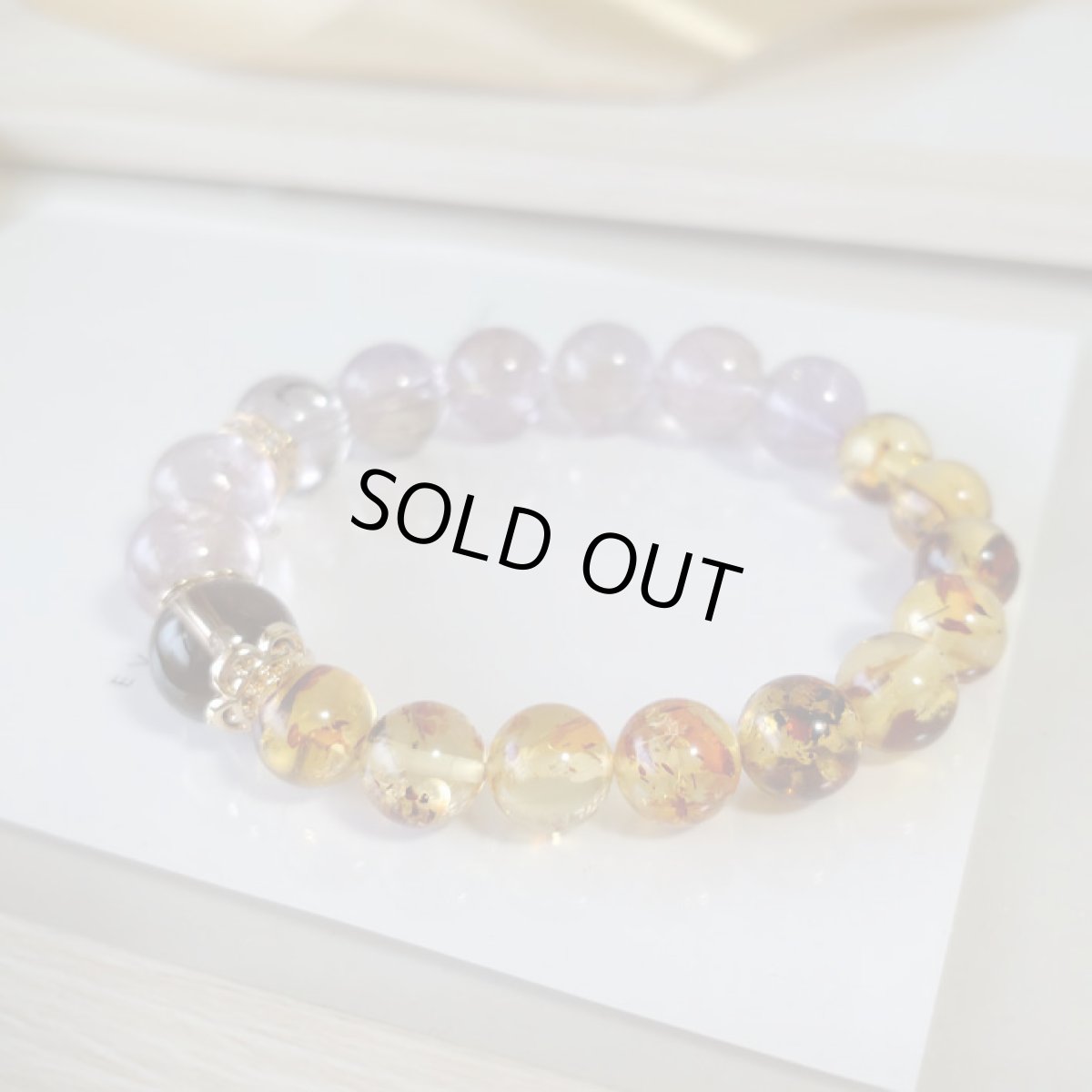 画像2: 【1点限り】天然琥珀とアメトリンのブレスレット　マイナスエネルギーを手放す (2)