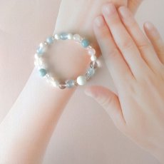 画像12: ホワイトオニキス・ブルージェイド・アクアマリンのブレス　癒し・守護・人間関係 /レディース メンズ (12)