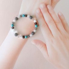 画像12: ラブラドライトとマグネサイトターコイズのパワーストーン・ブレスレット 　直感・変化・ネガティブ排除/メンズ・レディース (12)