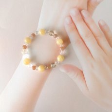 画像12: カルサイト・シトリン・サンストーンのパワーストーン・ブレスレット 繁栄・財運・勝利成功・明るい未来へ繋げる/レディース (12)