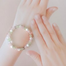 画像12: プレナイトとホワイトオニキスの6mm玉パワーストーン・ブレスレット　不要な思いや関係を手放す/レディース (12)