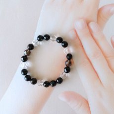 画像11: オニキスとスモーキークォーツのカットパワーストーン・ブレスレット　強力な守護・厄除け・冷静な判断力を高める / メンズ・レディース (11)