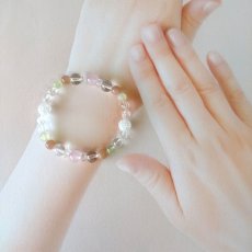 画像12: プレナイト と サンストーン の ブレスレット 願望成就 愛情 人間関係 / レディース (12)