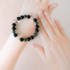 画像11: パワーストーン ブレスレット アベンチュリンとオニキスの ブレスレット　成功・繁栄・夢の実現　 /メンズ・レディース (11)