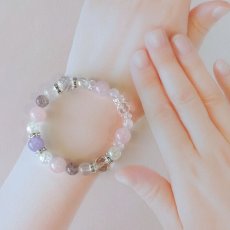 画像13: ピンクエピドートとアメジストのブレス 魅力・美・愛 /レディース (13)