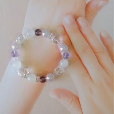 画像12: パワーストーン ブレスレット アメジストとローズオーラのブレスレット　円満・好循環・愛情運　/メンズ・レディース (12)