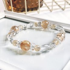 画像16: ルチルクォーツとゴールデンオーラ パワーストーン ブレスレット 金運 開運 レディース ヒカルティア (16)