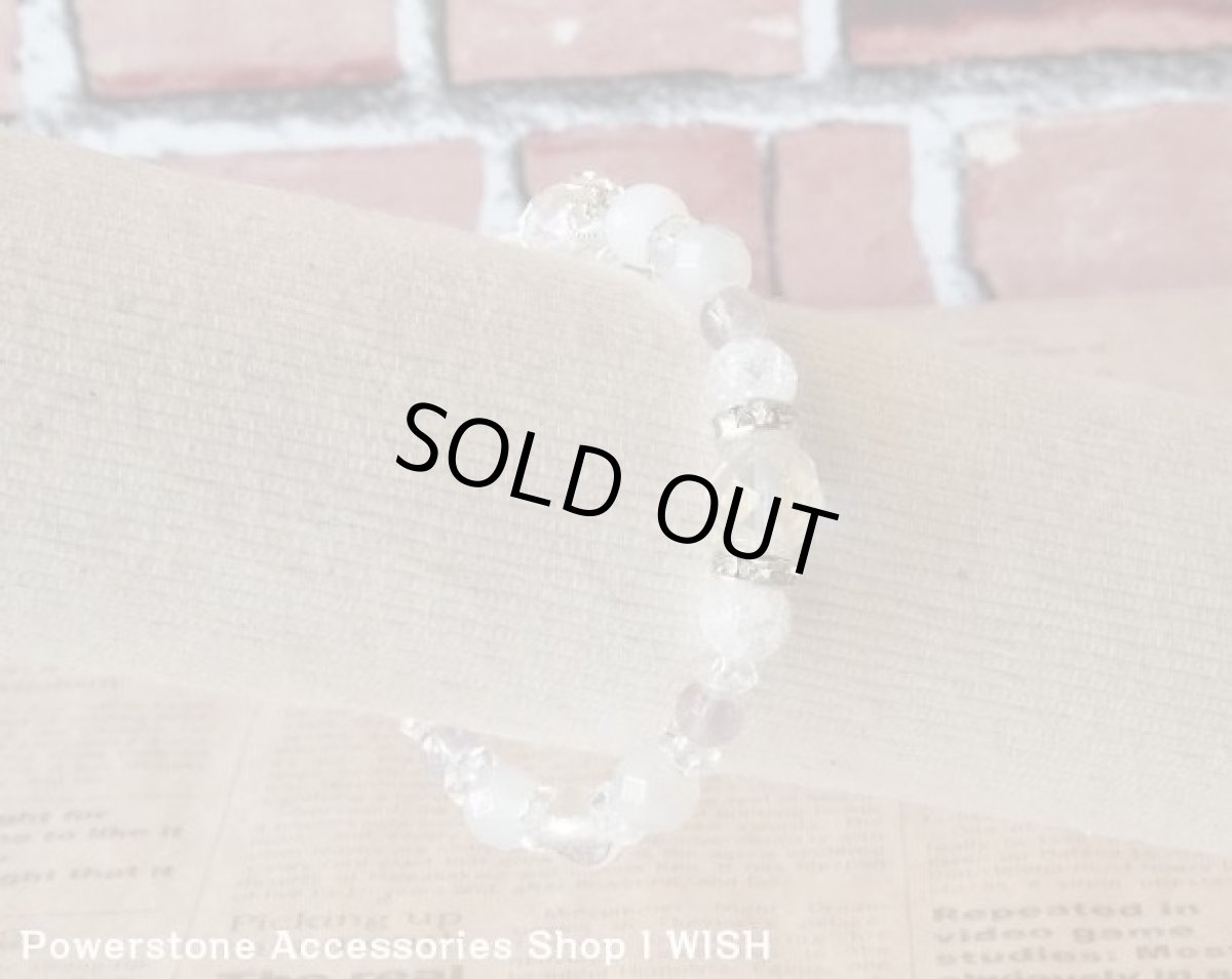 画像4: パワーストーンブレスレット　ムーンストーンとホワイトカルセドニーオーラの ブレスレット　幸運力 運を引き寄せる　 /レディース (4)