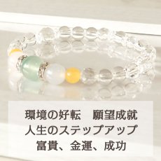画像2: ブルーカルサイト・ホワイトカルセドニー・カルサイトのブレス 環境の好転・金運・豊かさ・明るさ/レディース (2)
