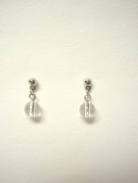シンプル　チタンパワーストーン・ピアス　水晶　幸運を呼び込む♪/レディース