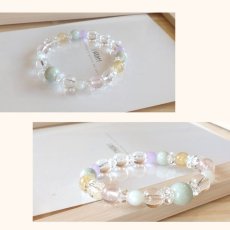 画像14: 【鑑定ブレス】　翡翠・ローズクォーツのブレスレット　愛・幸運・金運・厄除け・感謝 (14)