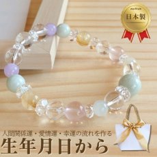 画像1: 【鑑定ブレス】　翡翠・ローズクォーツのブレスレット　愛・幸運・金運・厄除け・感謝 (1)